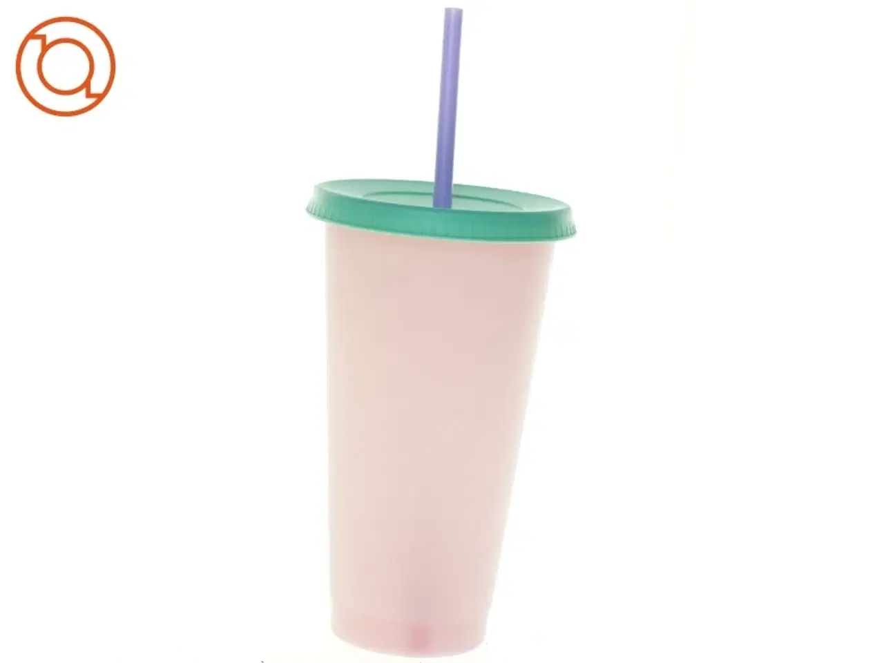 Billede 1 - Plastik drikkekop med låg og sugerør (str. 18 cm)