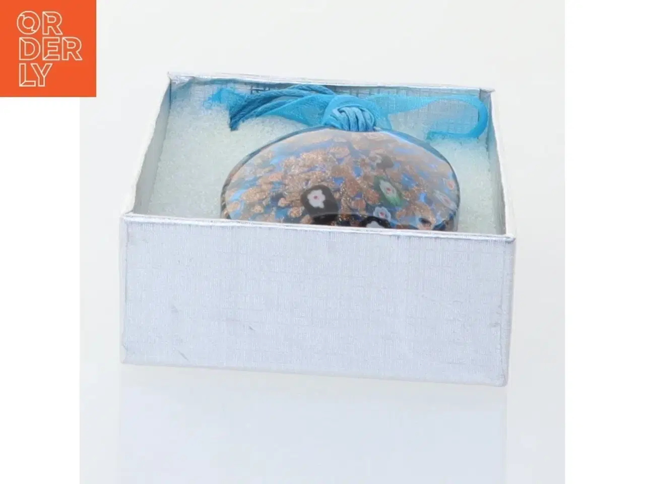 Billede 2 - Halskæde med håndlavet italiensk glassmykke (str. Kasse 6 x 9 cm)