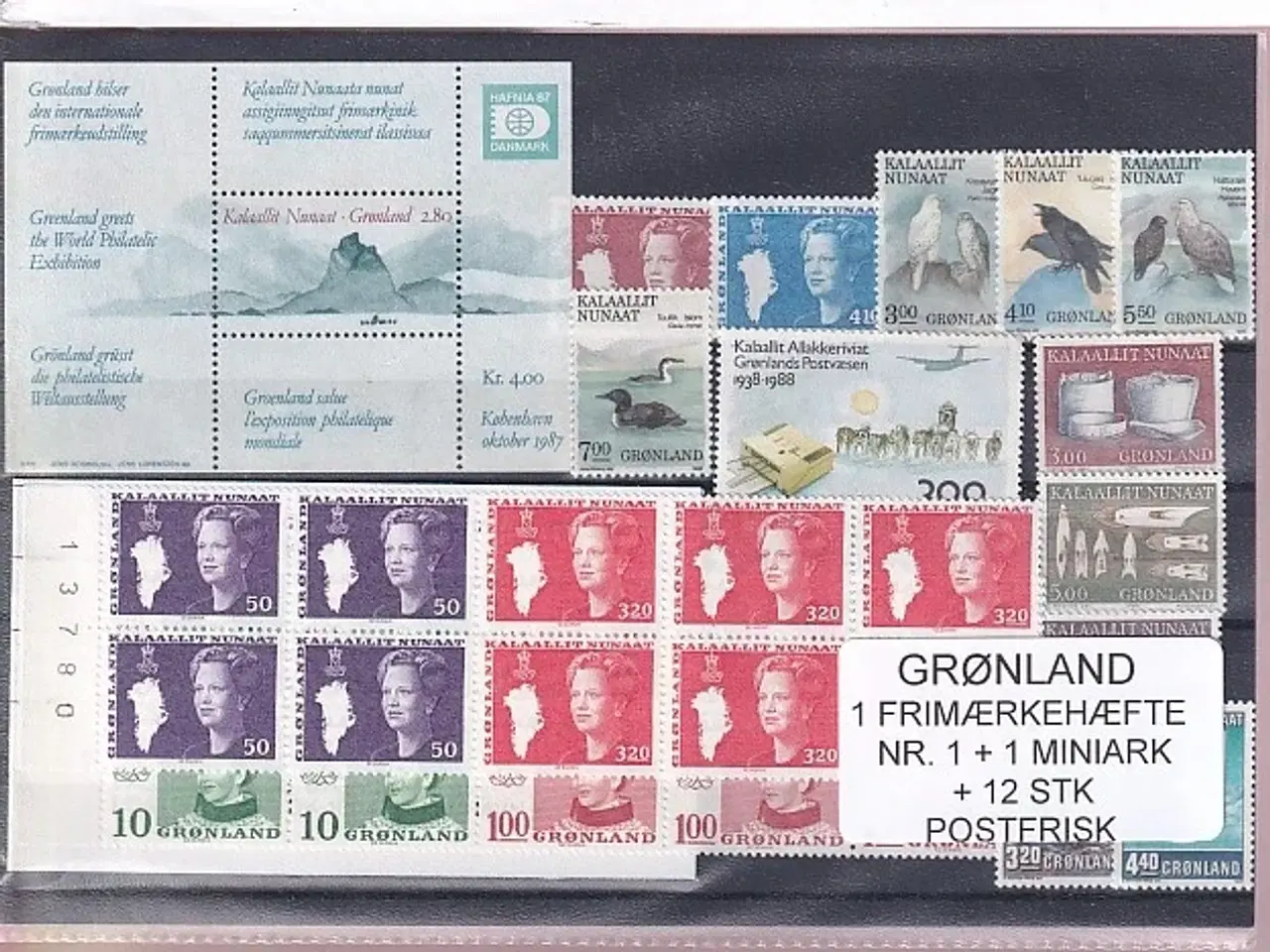 Billede 1 - Grønland - Frimærkehæfte NR. 1 + 1 Miniark +12 Stk. - Postfrisk