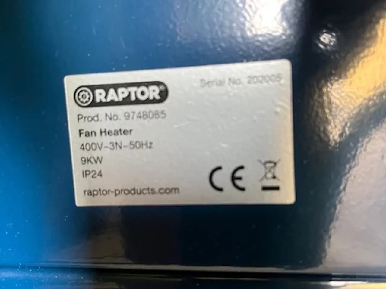 Billede 1 - Raptor el varmer 9 KW  som ny brugt få gange