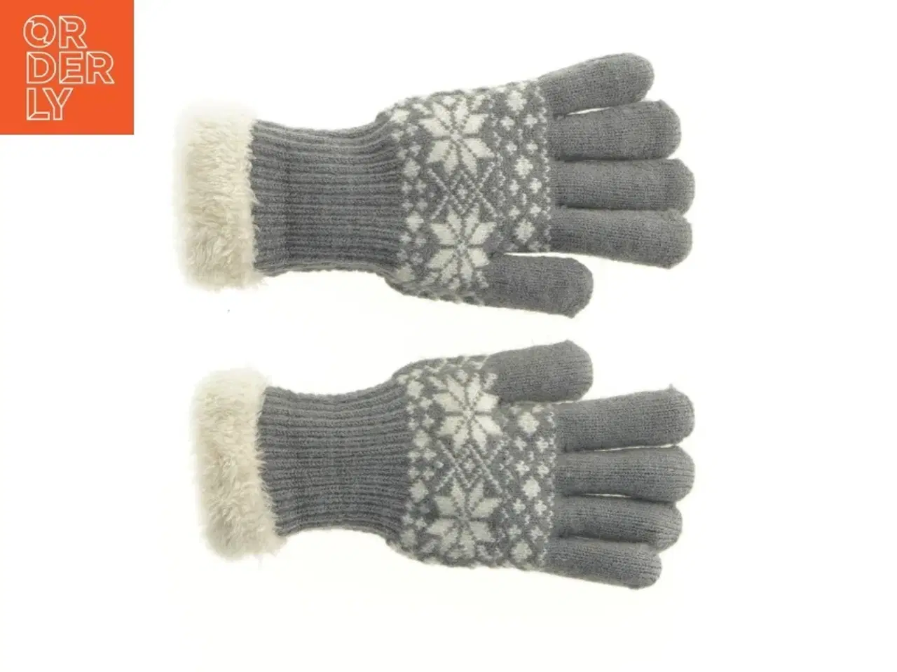 Billede 5 - Strikkede vanter med mønster (str. 22 x 10 cm)