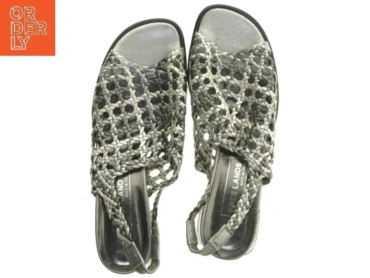 Billede 5 - Flettet damesandaler med blokhæl fra Free Lands (str. 38,5)