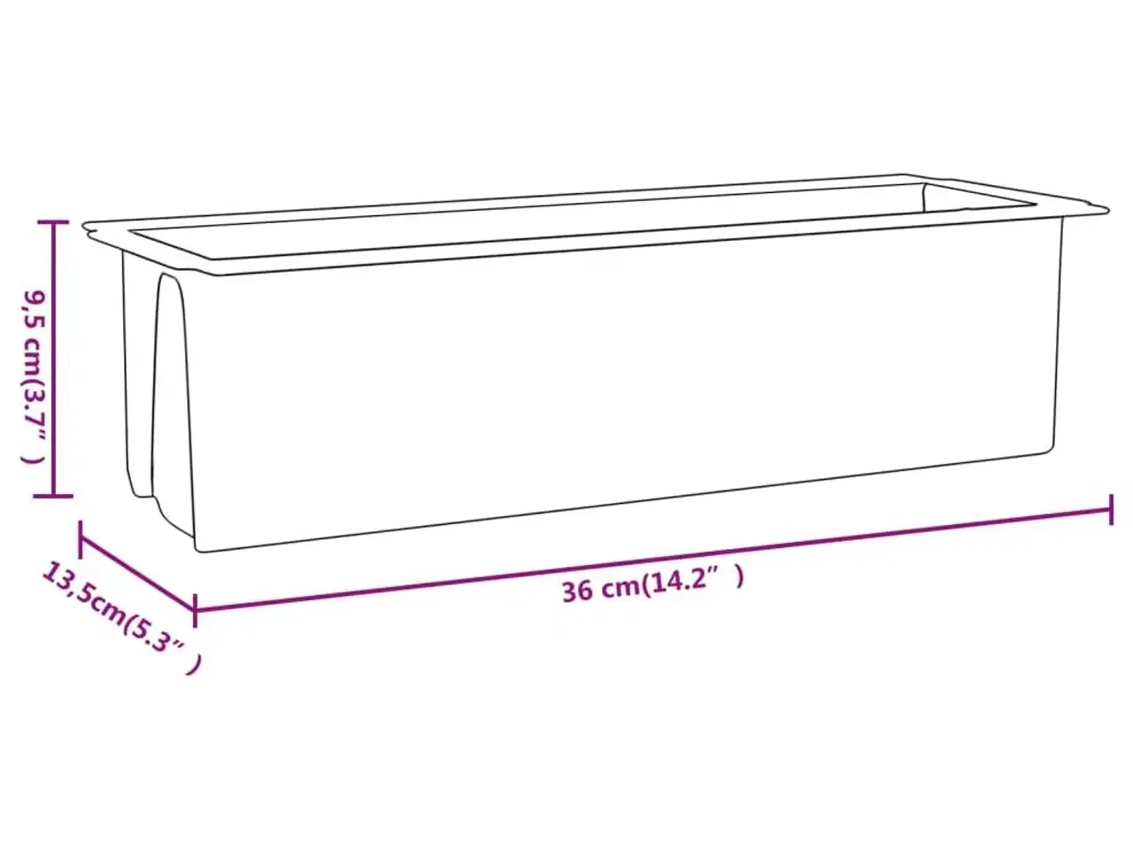 Billede 8 - Blomsterkasser til Euro-paller 12 stk. 36x13,5x9,5 cm PP grå