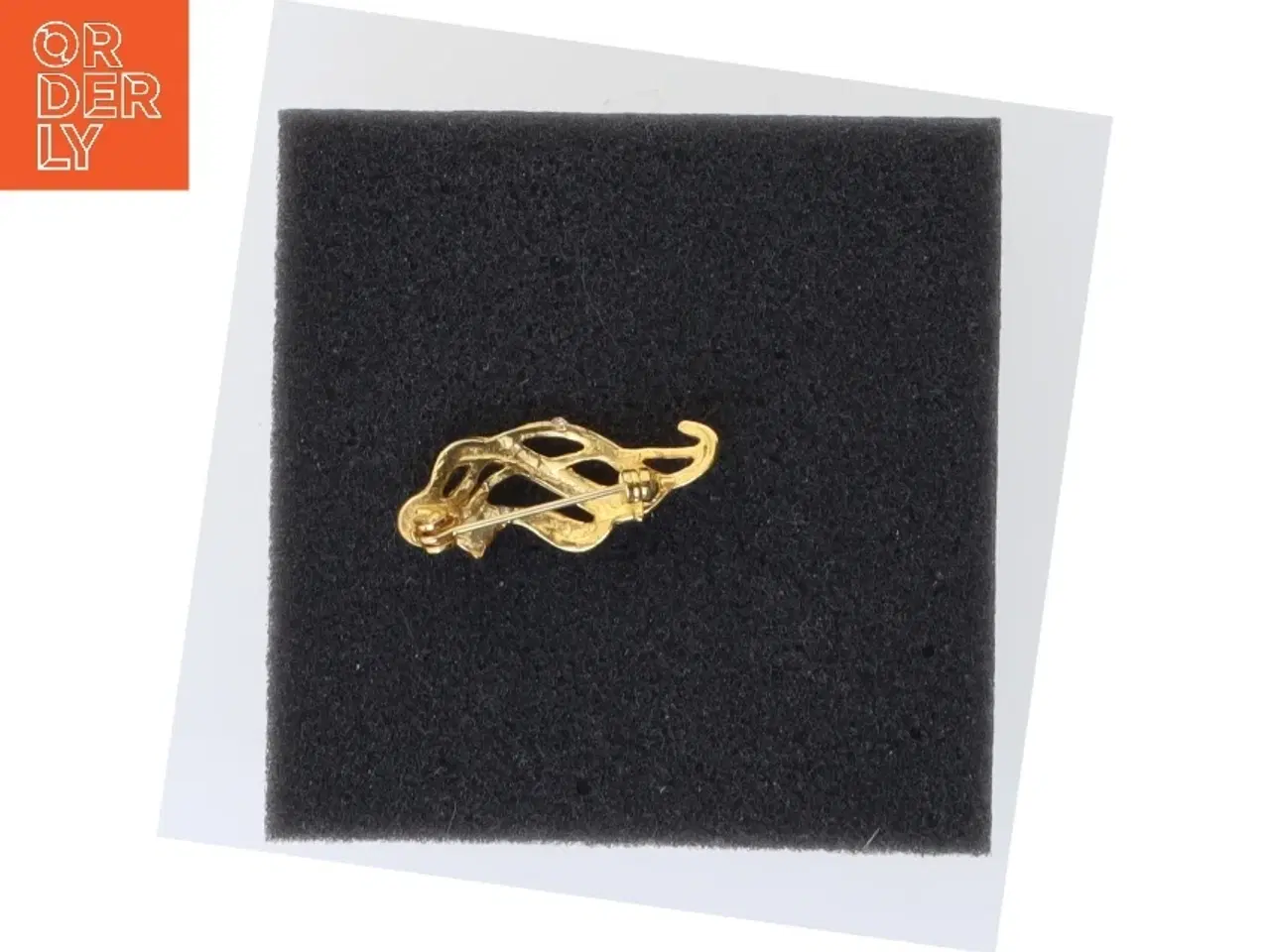 Billede 2 - Guldtonet broche (str. 3,5 cm)