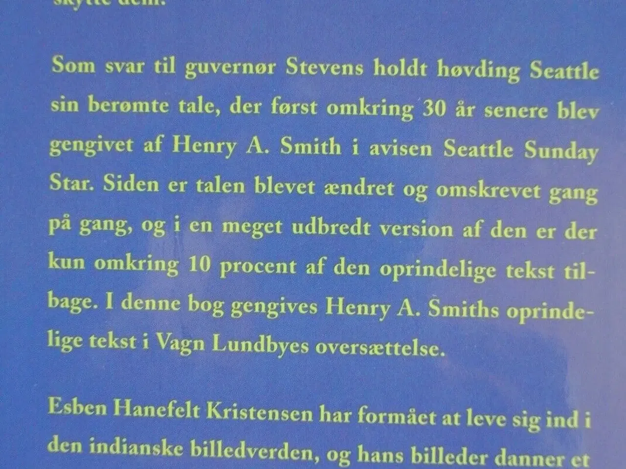 Billede 2 - høvding seattles tale, på dansk ved vagn lundbye. 