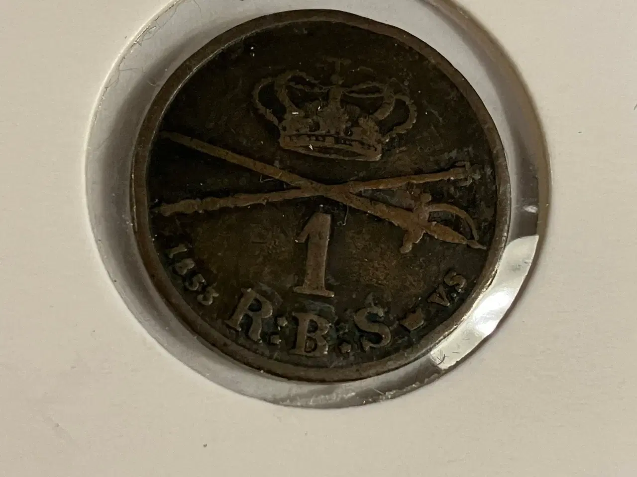 Billede 2 - 1 Rigsbankskilling 1853 Danmark