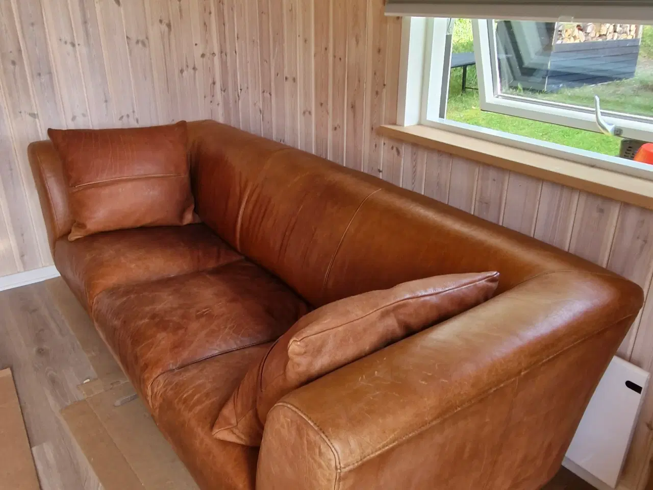 Billede 3 - Brun 3 personers lædersofa