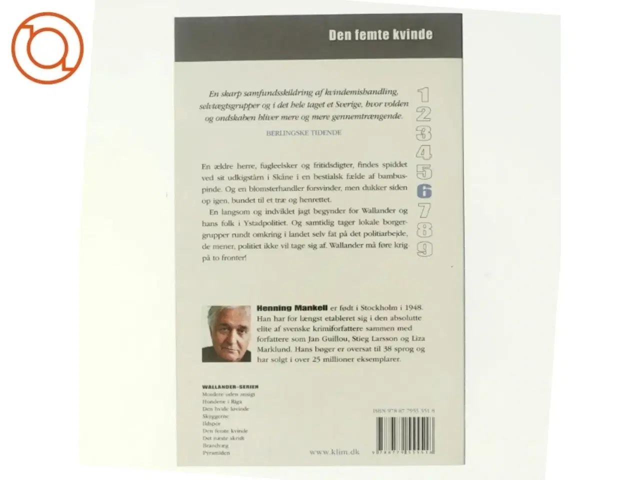 Billede 3 - Den femte kvinde af Henning Mankell (Bog)