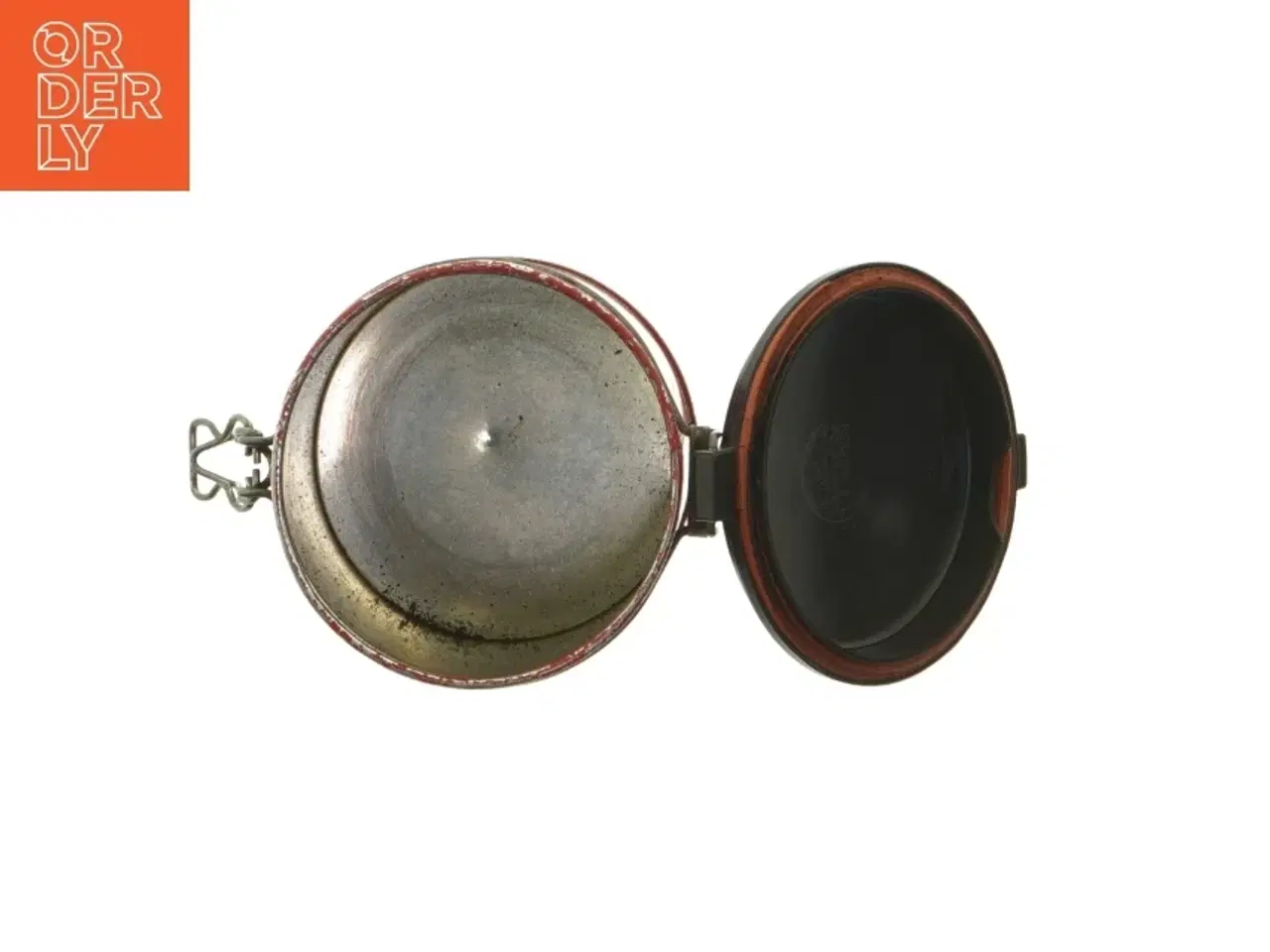 Billede 3 - Rund Vintage metal opbevaringsdåse med lukkelåg (str. 14,5 cm)