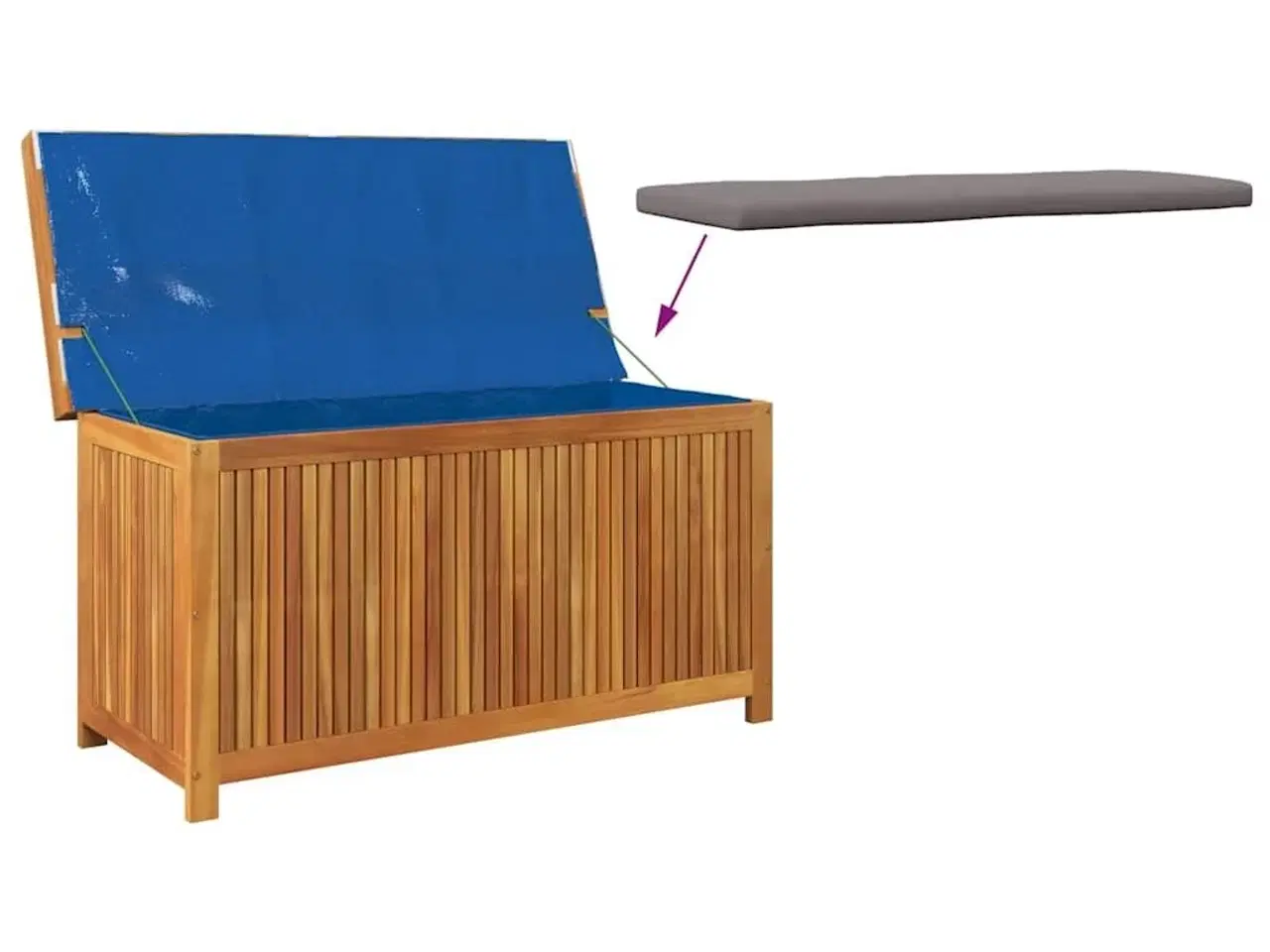 Billede 8 - Udendørs hyndeboks 113x50x60,5 cm massivt akacietræ