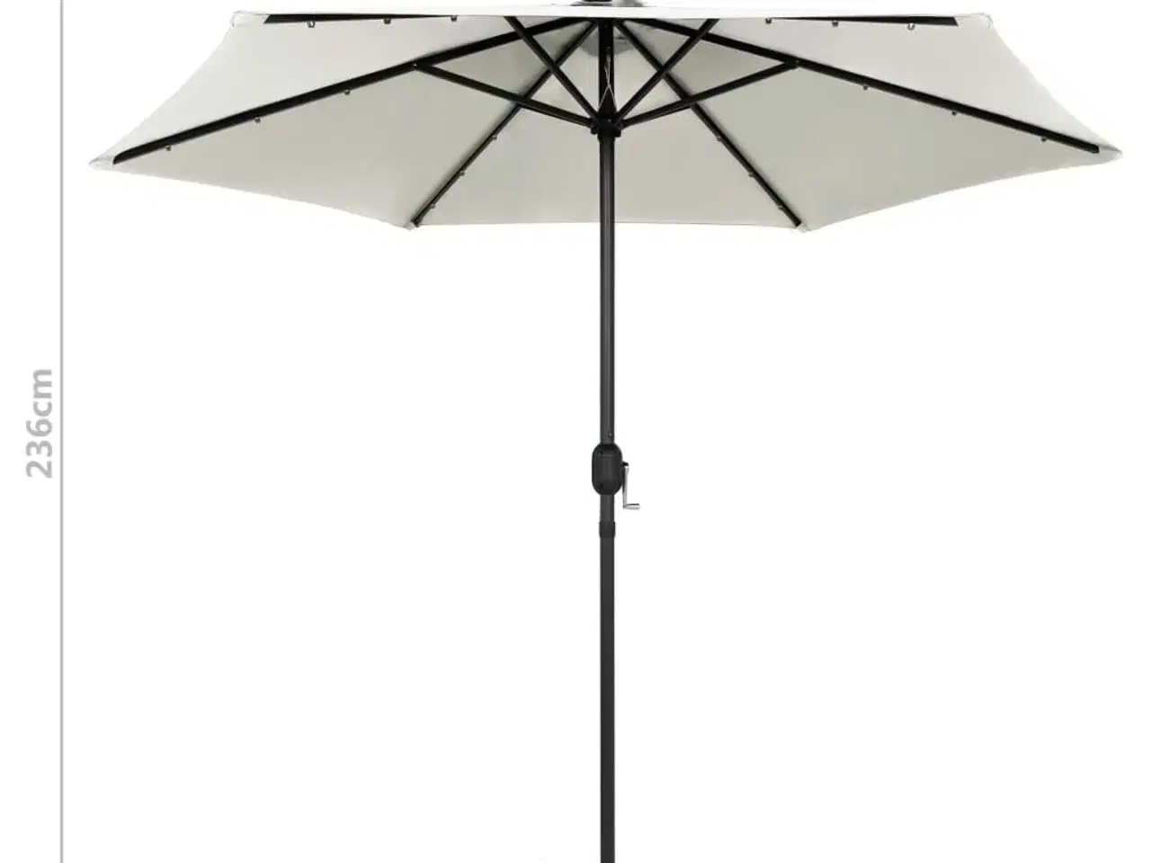 Billede 7 - Udendørs parasol med LED-lys og aluminiumsstang 270 cm sandhvid