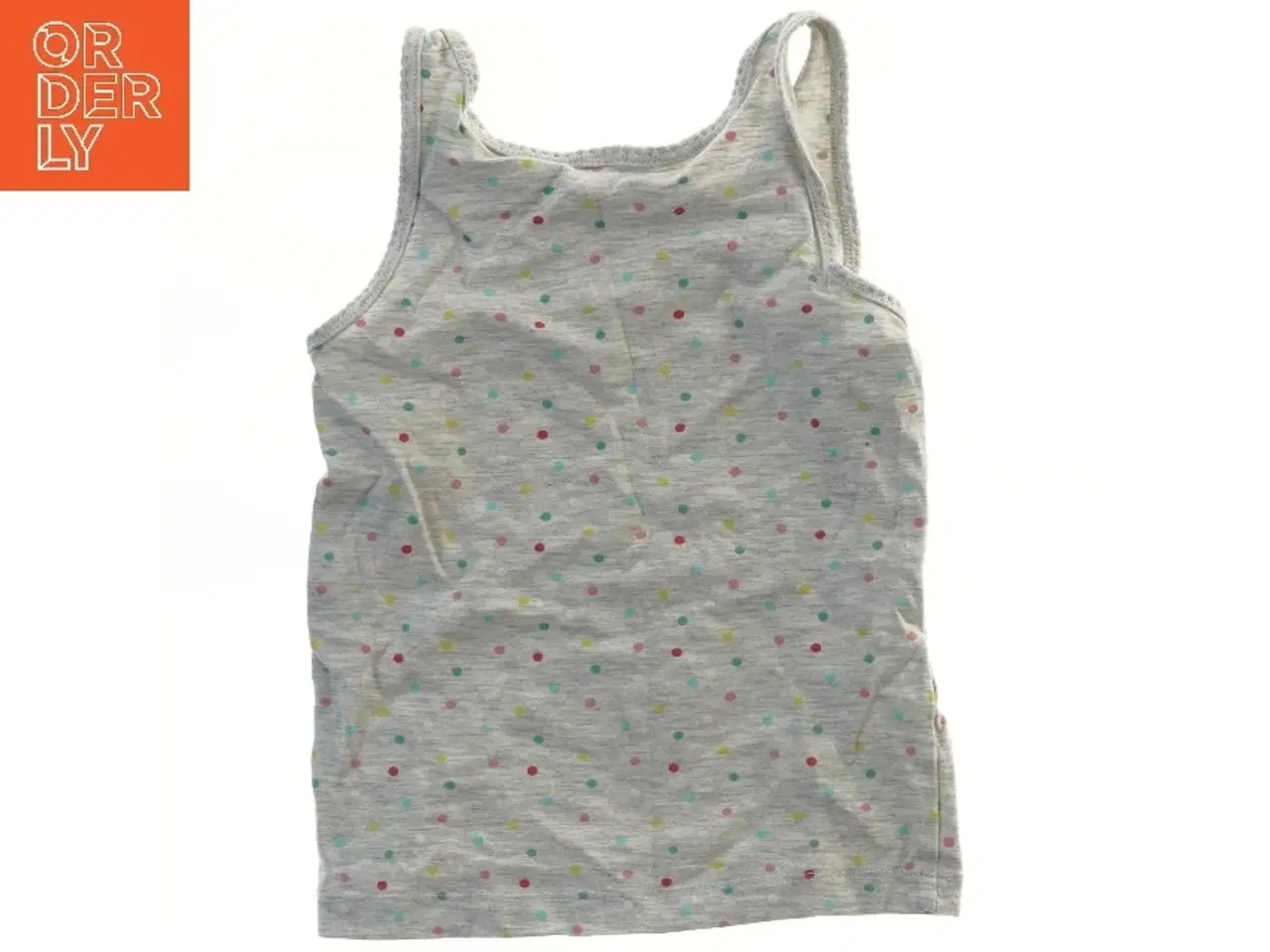 Billede 2 - Grå top med farvede prikker (str. 92)
