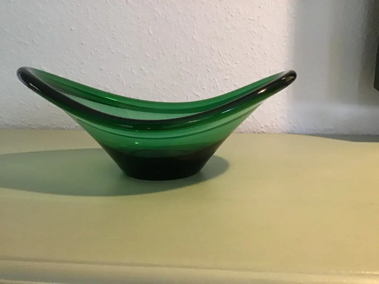 Billede 2 - Ovalt grønt glasfad