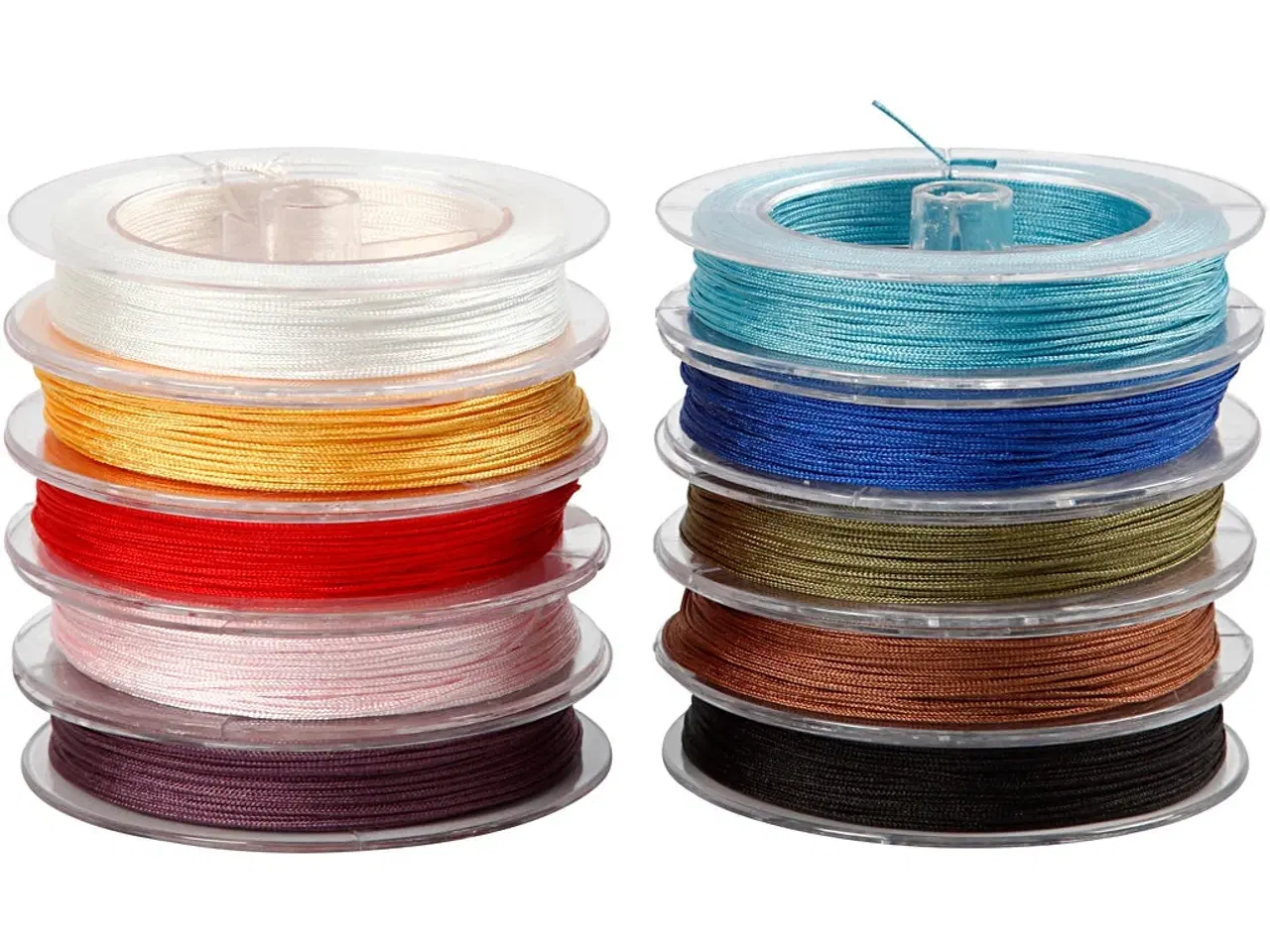 Billede 1 - Polyester snor, tykkelse 1 mm, ass. farver, 10x50m/ 1 pk.