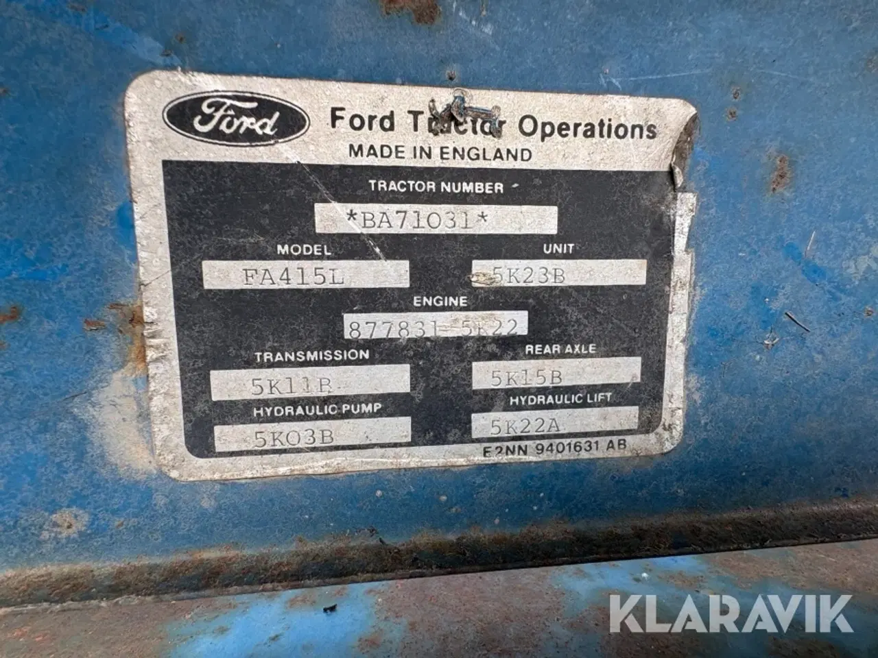 Billede 5 - Veterantraktor Ford 7610 - FA415L