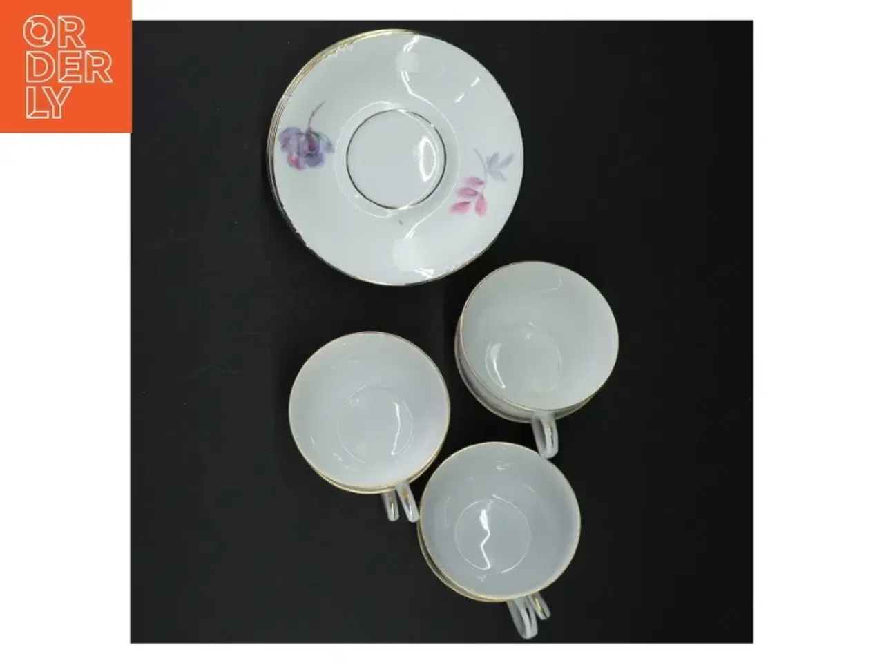 Billede 7 - Porcelænskopper og underkop med blomstermotiv (6 stk) fra W.J.S