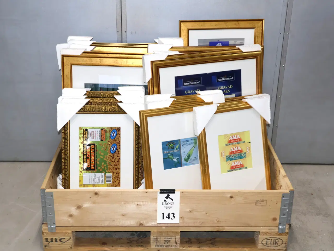 Billede 1 - 23 Stk Billedrammer m/guldfarvet kant +spejl. 