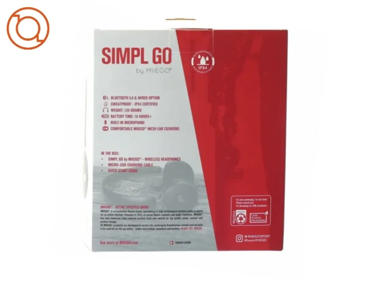 Billede 3 - Simpl Go wireless sweat-proof headphones fra Miiegu (str. 17 x 20 cm)