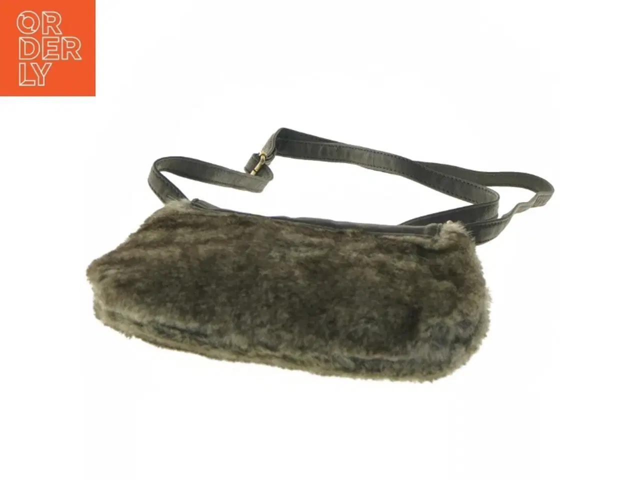 Billede 2 - Dame skuldertaske med pelsdetaljer (str. 22x17 cm)