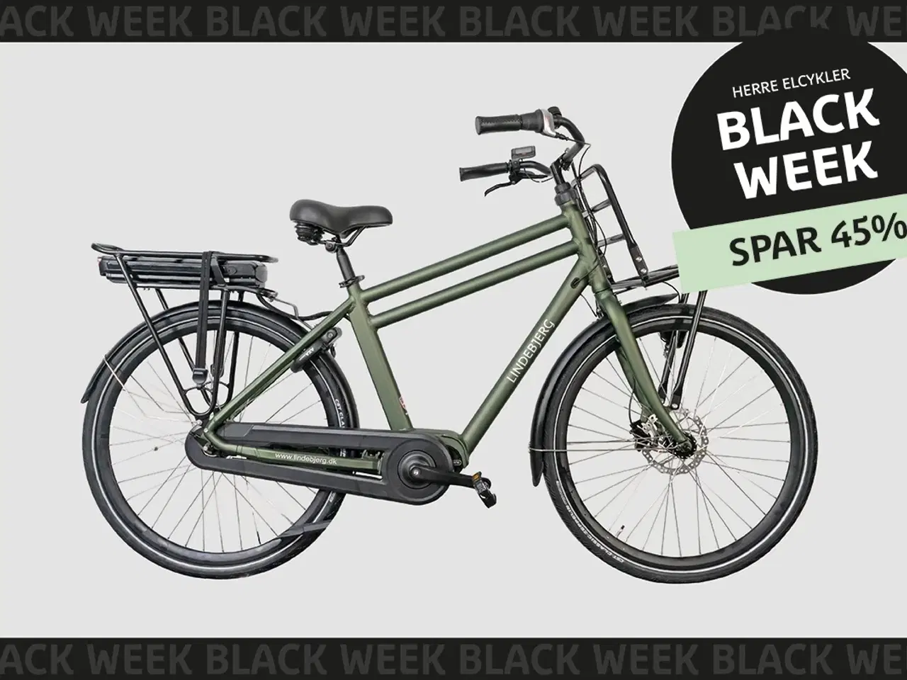 Billede 1 - Lindebjerg 28'' Elcykel Cargo Long Range H - Mat Grøn