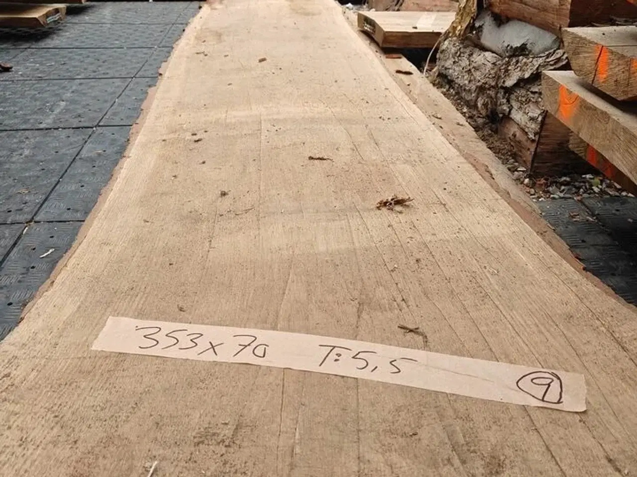Billede 3 - 1 stk. Egetræsplanke str. 353 x 70 x 5,5