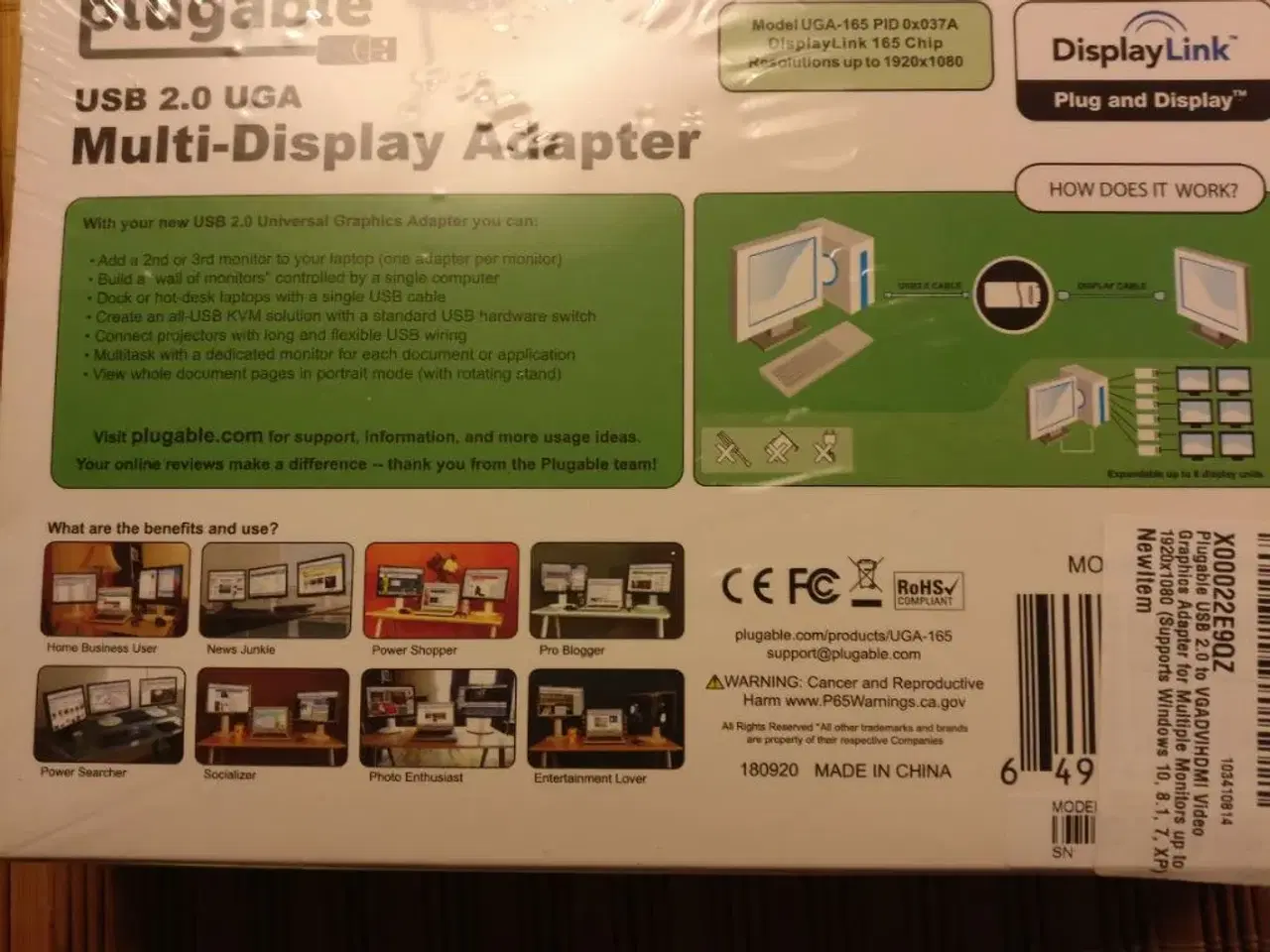 Billede 2 - Plugable Multi- display adapter