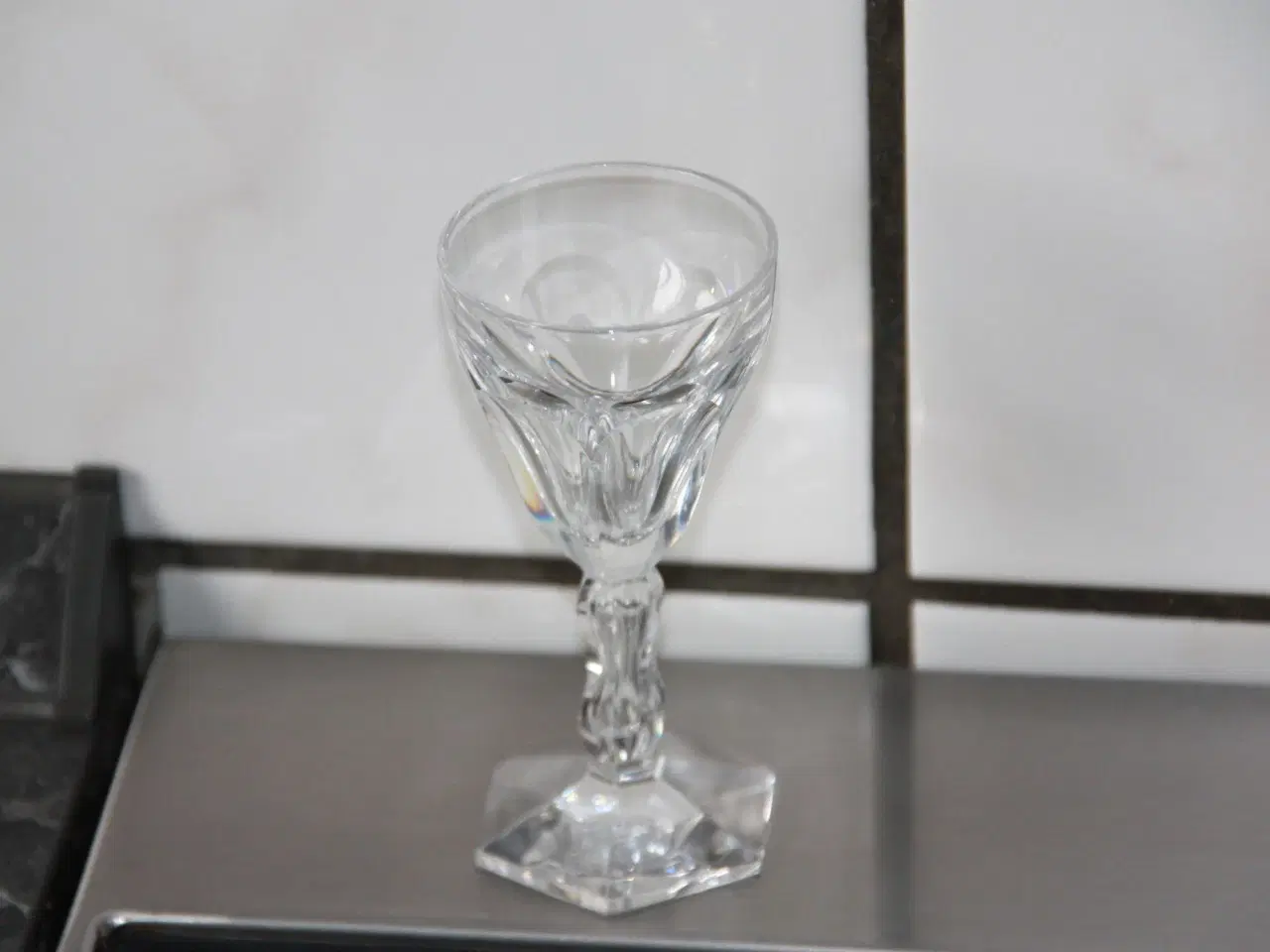 Billede 2 - Holmegaard Lalaing snapseglas sekskantet planslebe
