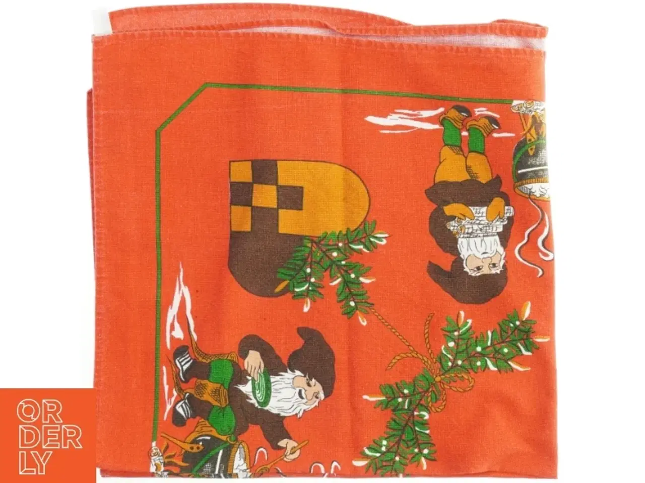 Billede 1 - Juledug med nissemotiv (str. 76x73 cm)