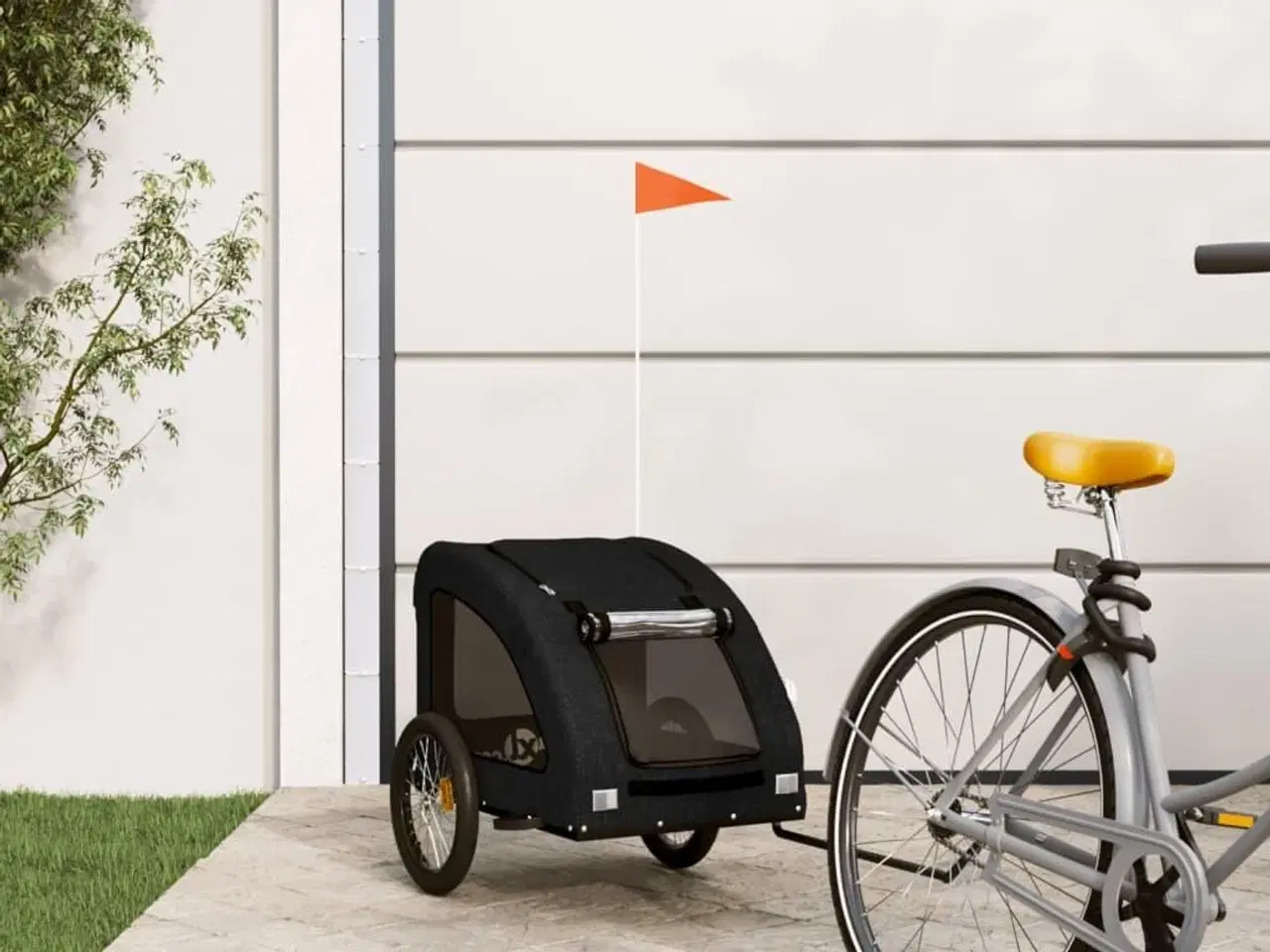 Billede 1 - Cykeltrailer til kæledyr oxfordstof og jern sort