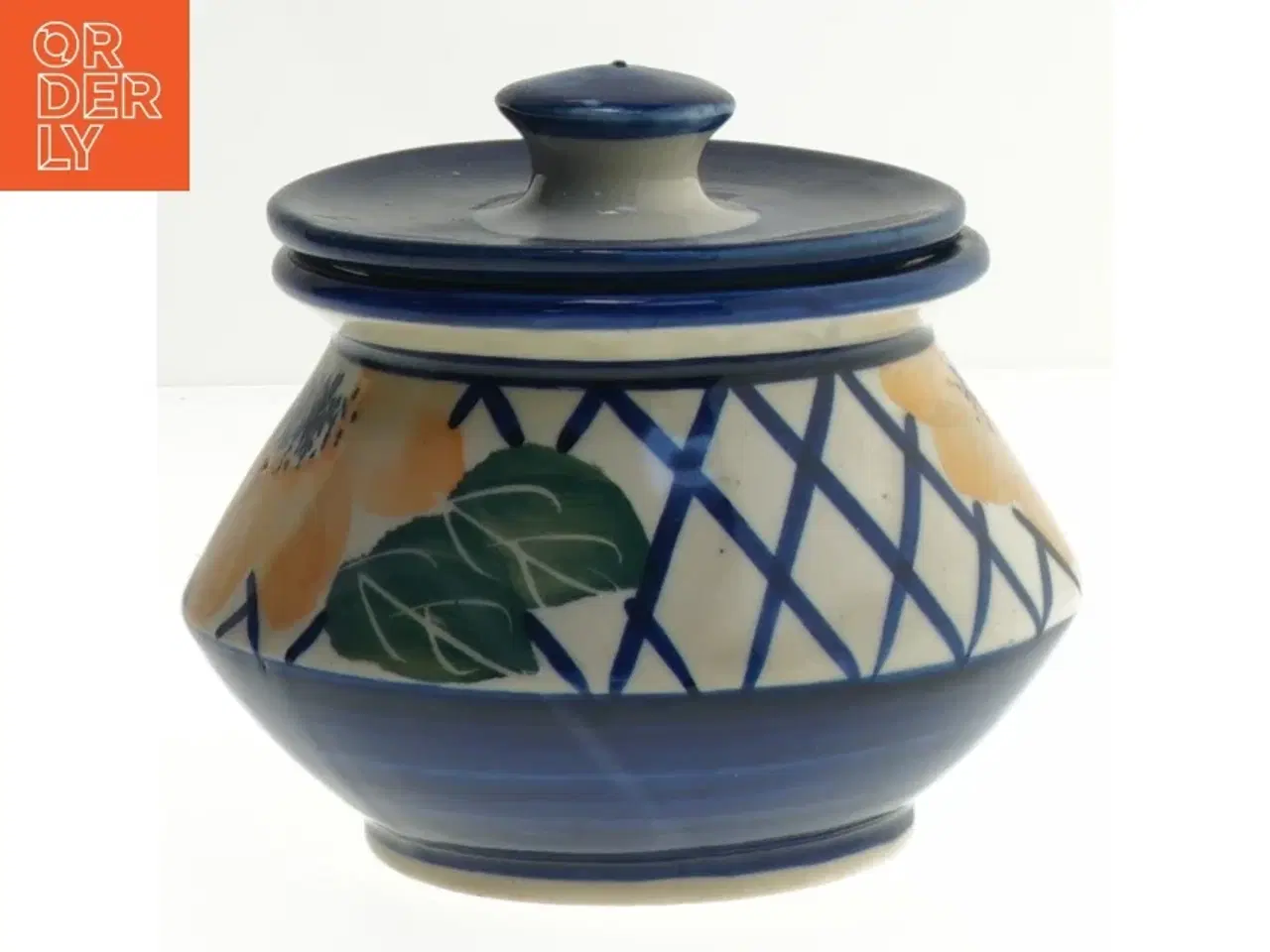 Billede 1 - Keramik krukke med låg (str. 10x12,5 cm)