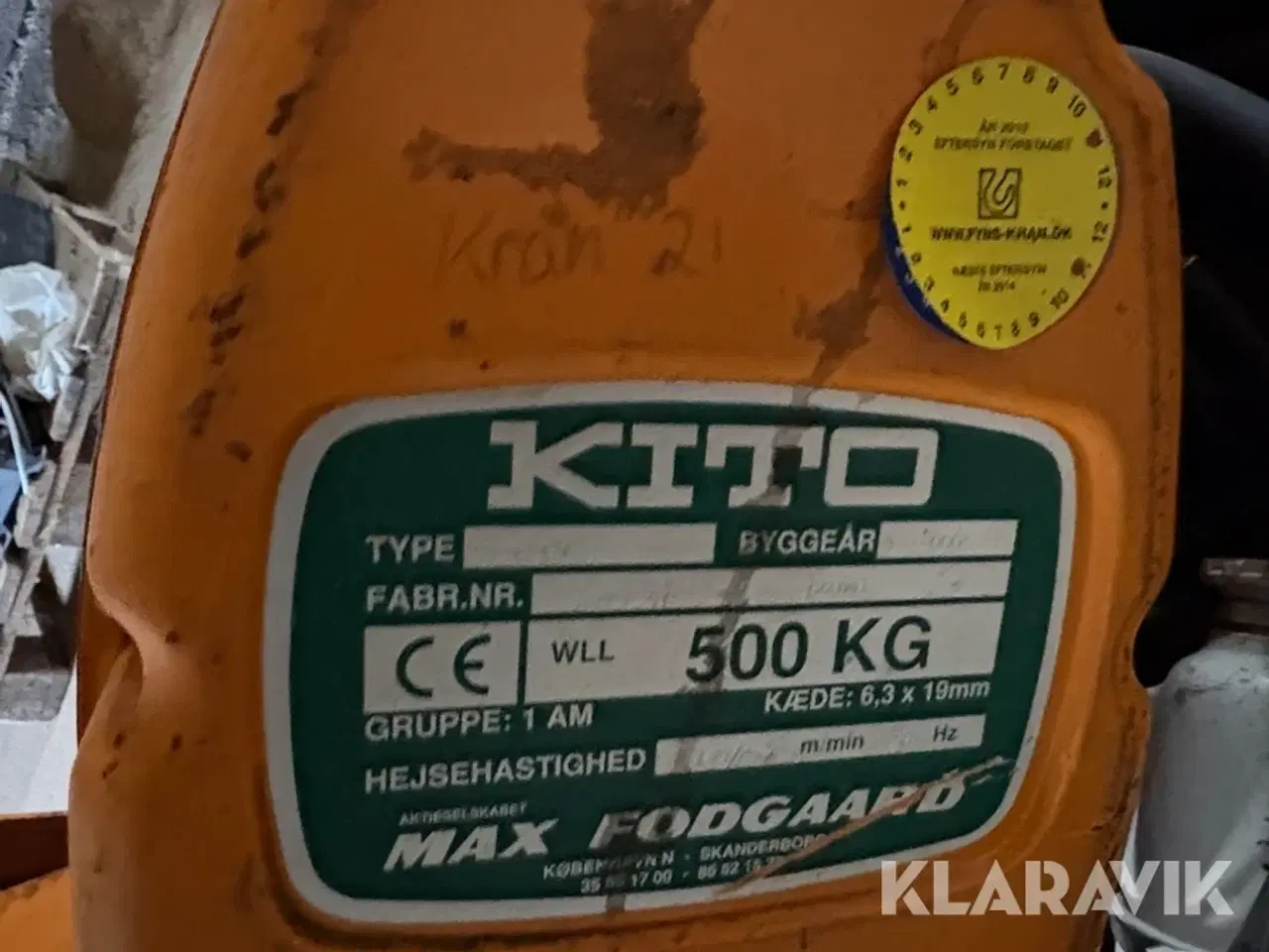 Billede 12 - Løftetalje Kito 1’000 kg.