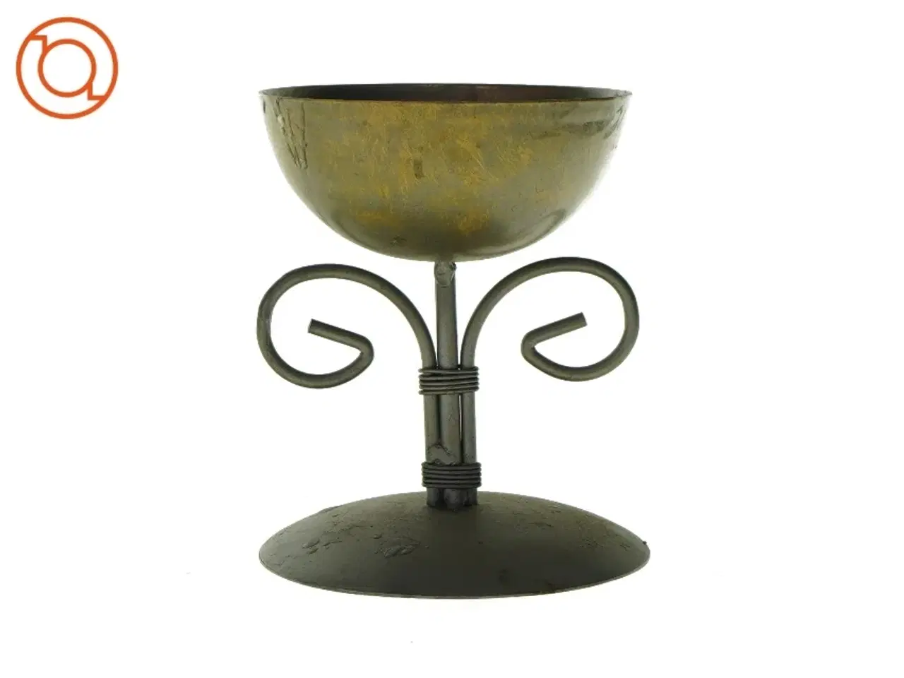 Billede 1 - Dekorativ skål på fod (str. HØ 17x13 cm)