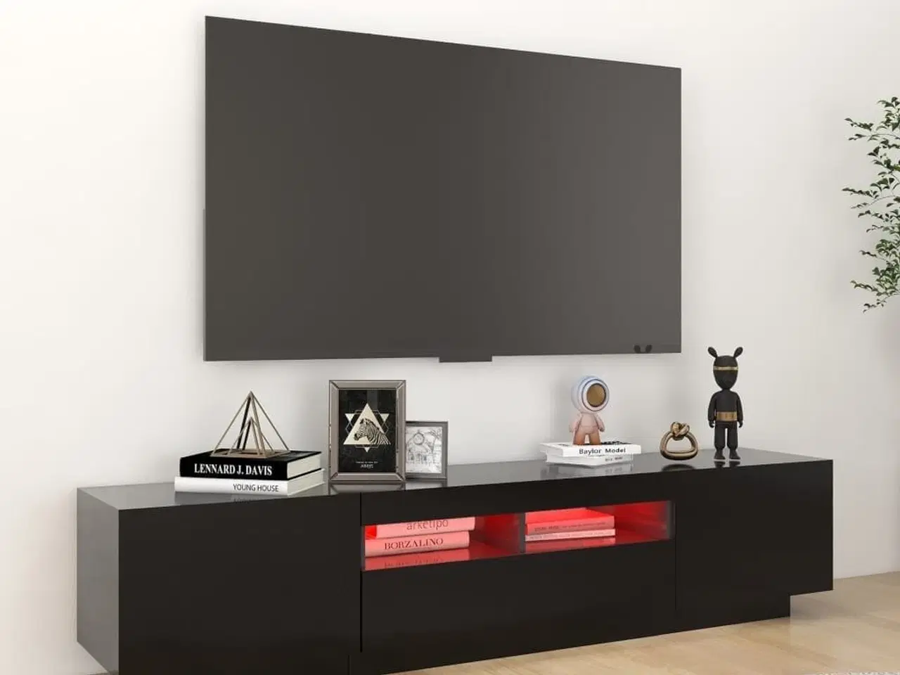 Billede 5 - Tv-skab med LED-lys 180x35x40 cm sort