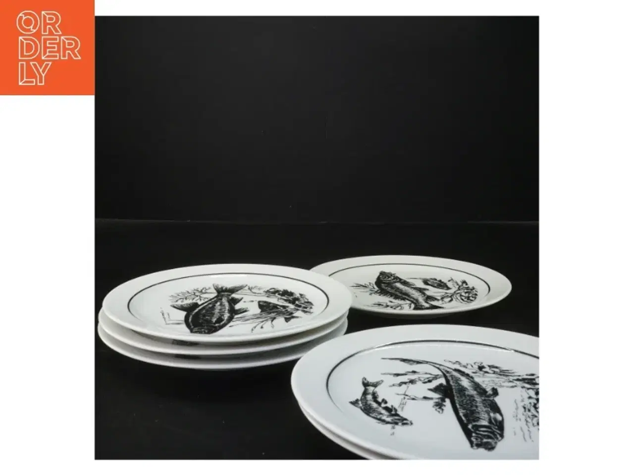 Billede 3 - Fisketallerkener fra Inglasur - 6 stk.(str. Ø 19 cm) (str. Ø 19 cm).