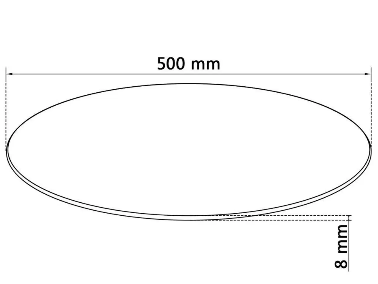Billede 4 - Bordplade hærdet glas rund 500 mm
