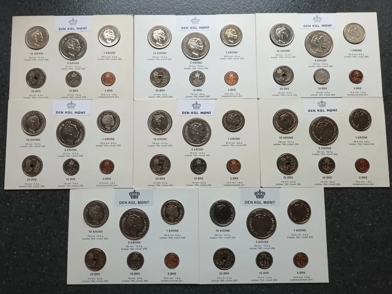 Billede 2 - Kgl Møntsæt 8 stk 1981 til 1988 komplet