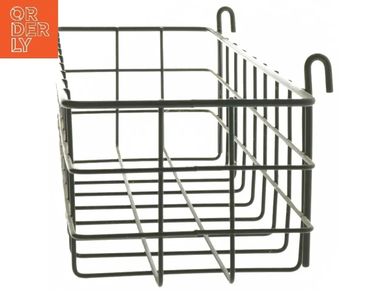 Billede 2 - Sort vægmonteret trådkurv (str. 35x13x10 cm)