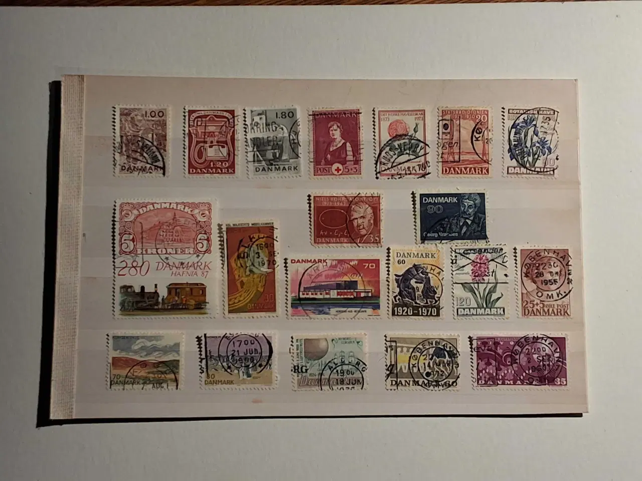 Billede 1 - Danmark, 20 frimærker, stemplet.