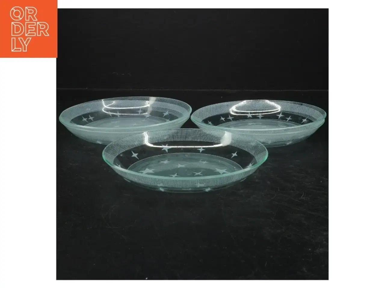 Billede 1 - Glastallekener med stjernemønster (str. 5 styk. ø. 16 cm)