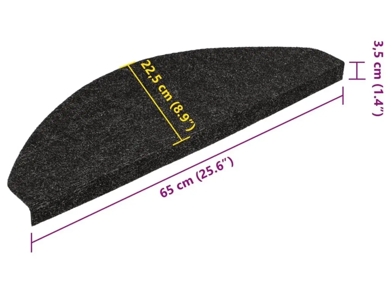 Billede 8 - Selvklæbende trappemåtter 15 stk. 65x22,5x3,5 cm antracitgrå