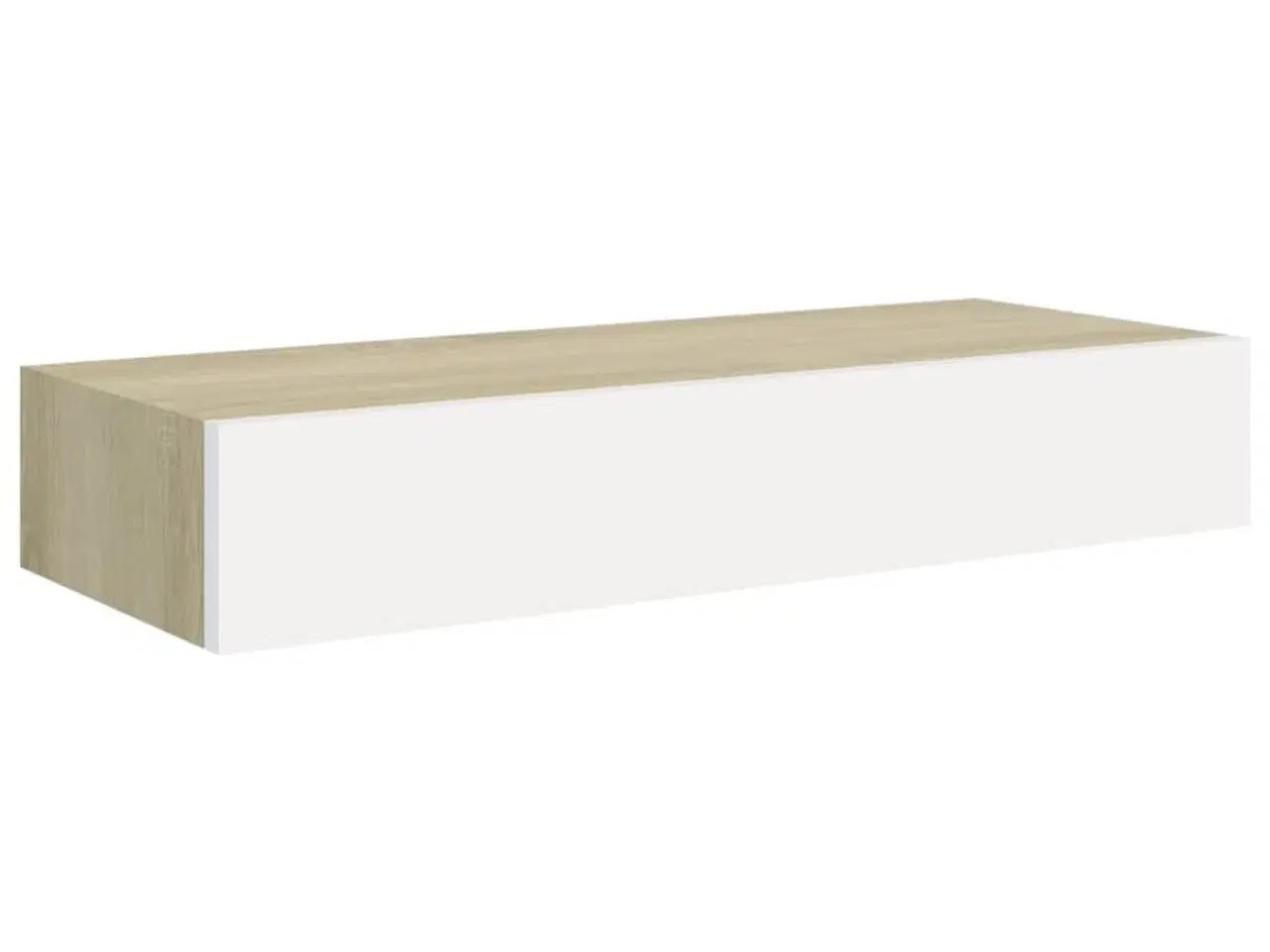 Billede 2 - Vægmonteret skuffehylde eg og hvid 60x23,5x10 cm MDF