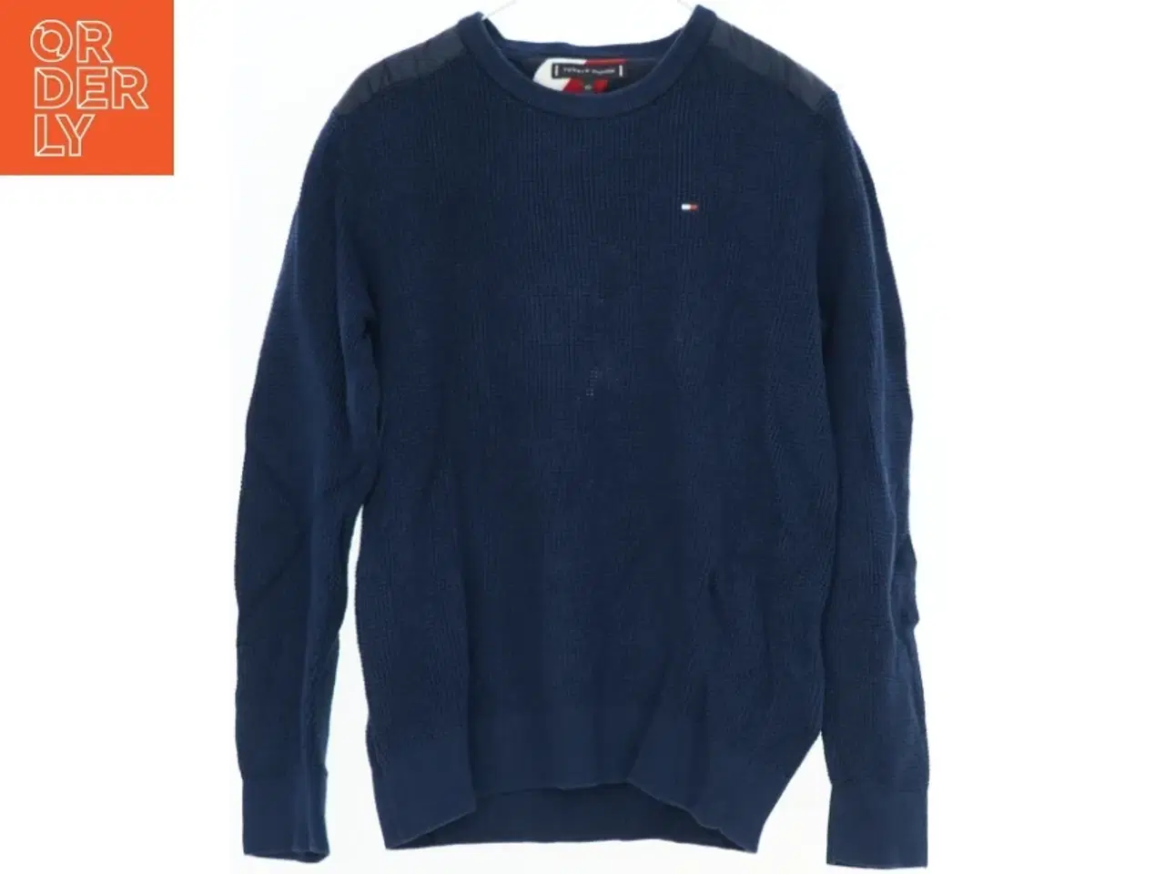 Billede 1 - Blå striktrøje med detaljer fra Tommy Hilfiger (str. 152)