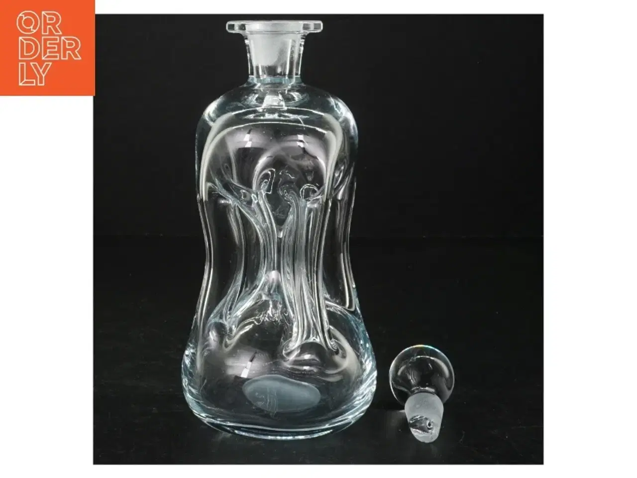 Billede 2 - Glas karaffel med prop, klukflaske (str. 23 cm og 85 cm i diameter)