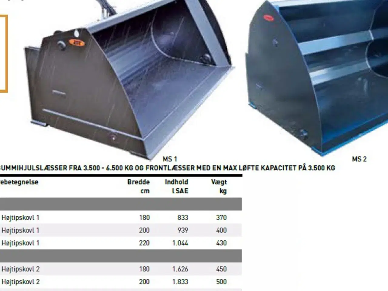 Billede 3 - JST MS 1 og 2 Højtipskovl 180-220 cm.