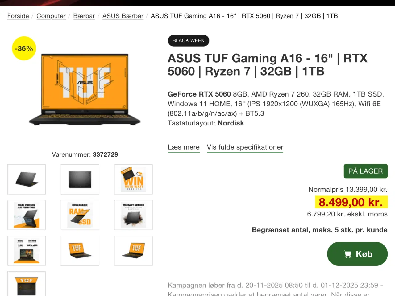 Billede 2 - TUF gaming 16”