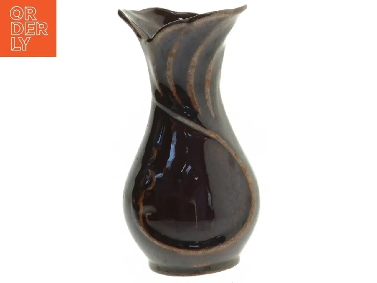 Billede 2 - Guld dekoreret keramik vase (str. 15 cm)