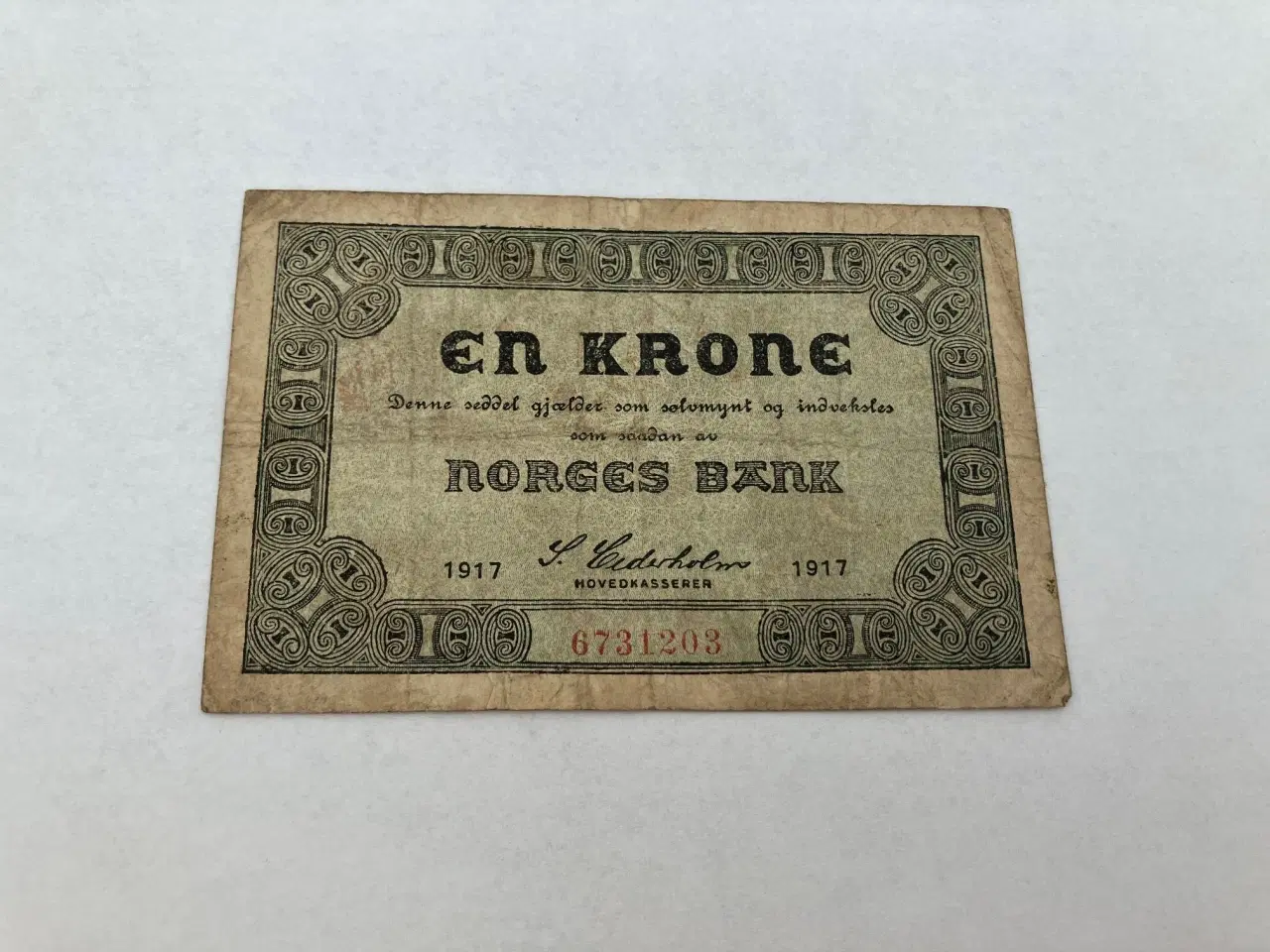 Billede 1 - 1 Krone Norge 1917 - Slidt