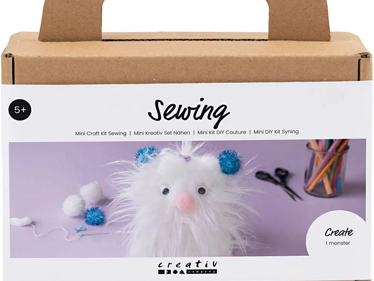 Billede 1 - Mini DIY Kit Syning, Monster, ass. farver, 1 pk.