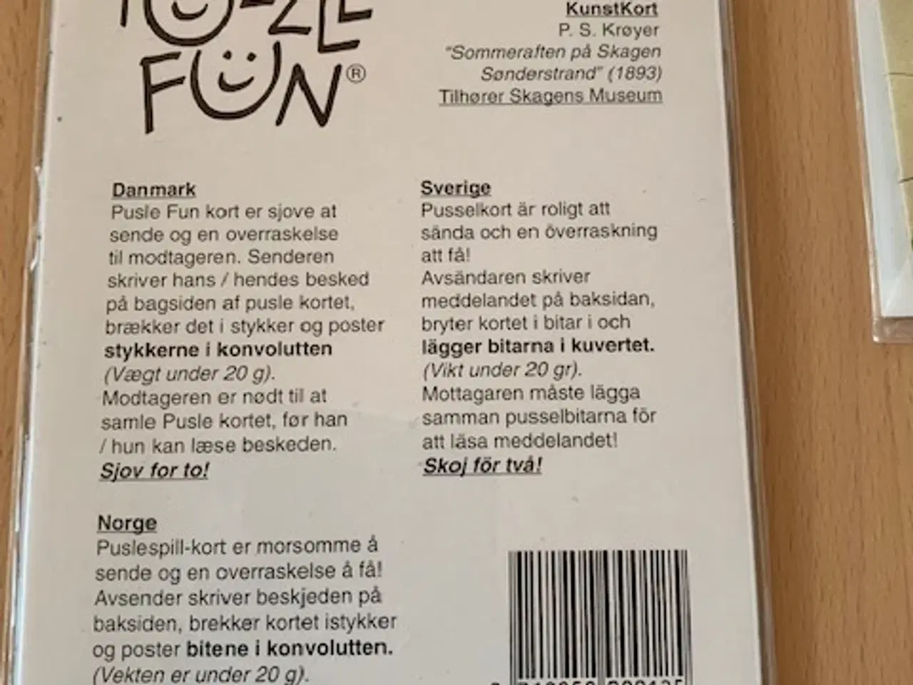 Billede 2 - Puslespil - postkort som puslespil i kraftig pap