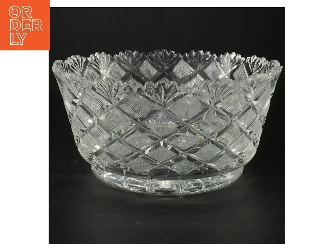 Billede 1 - Glas skål med mønster (str. Ø 23 cm)